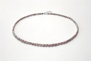 Purple Oval Pearl Necklace