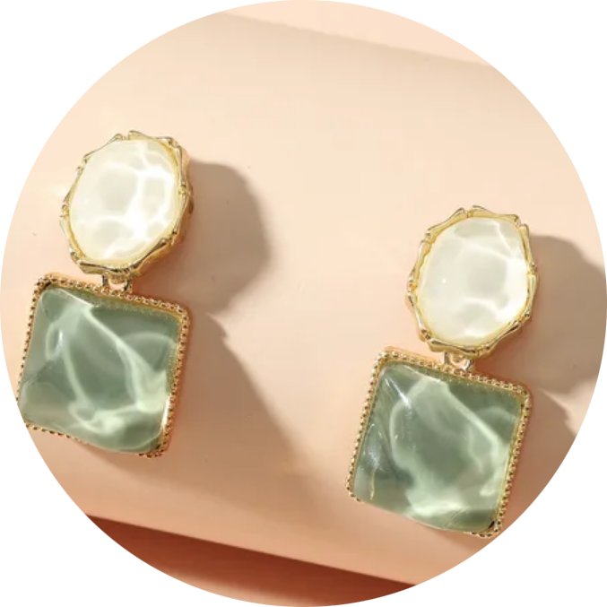 Sparkling Water Gemstone Earrings - Image 3