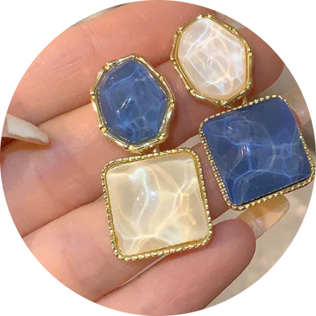 Sparkling Water Gemstone Earrings - Image 4